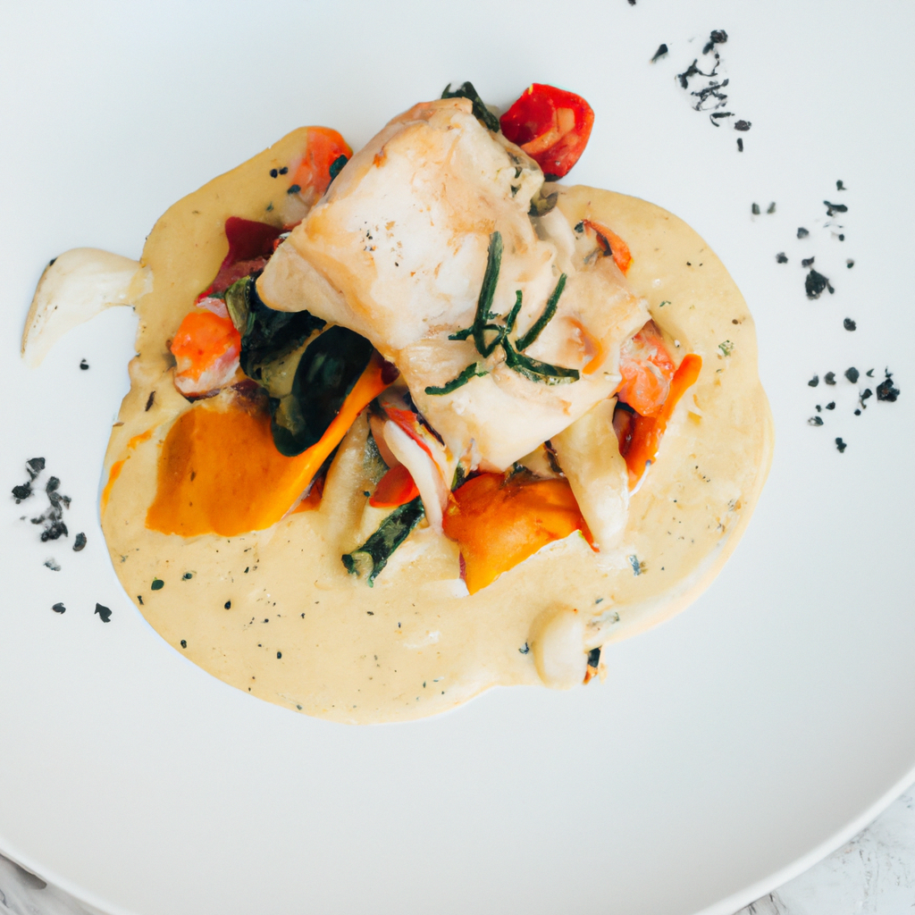 Plato minimalista con luz suave para menú de restaurante